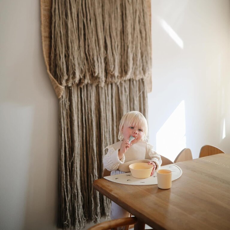 Mushie Toddler Starter Spoons (2-Pack) - Cambridge Blue/Shifting Sand