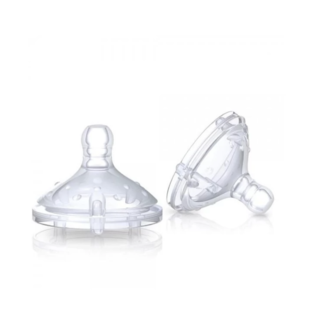 Nuby 2 Siliconespenen Extra Slow Flow - 0 Maand