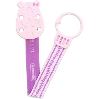Suavinex Speenketting Meaningfull Life - Bear Light Pink