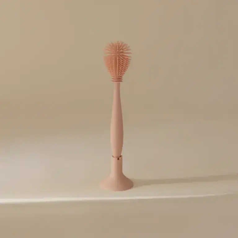 Mushie Silicone Baby Bottle Brush - Blush