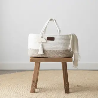 Yunioo Diaper Caddy London - white/beige