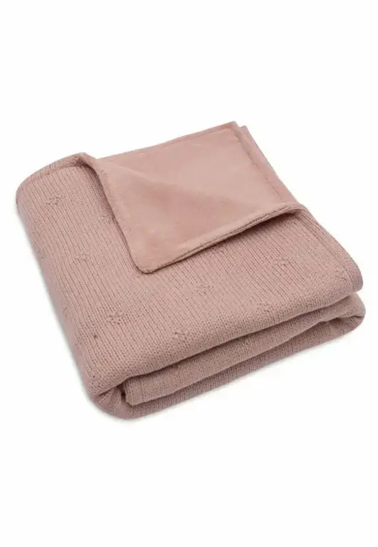 Jollein Deken Wieg 75x100cm Cosy Knit - Wild Rose/Velvet