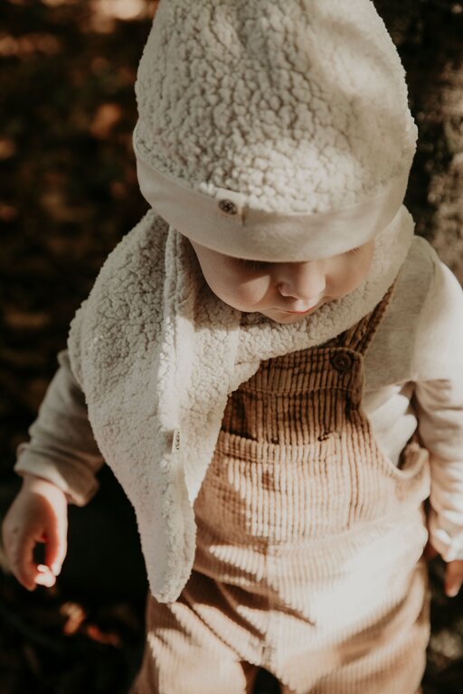 Cloby Omkeerbare Teddy muts - Off White