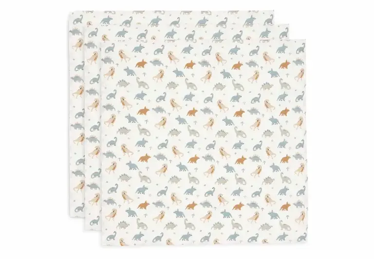 Jollein Hydrofiele Doek Small 70x70cm - Roarsome - 3 Stuks