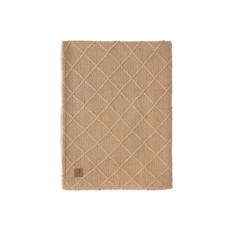 Jollein Deken Wieg 75x100cm Check Knit - Biscuit/Teddy Fleece