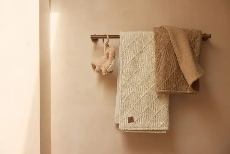 Jollein Deken Wieg 75x100cm Check Knit - Biscuit/Teddy Fleece