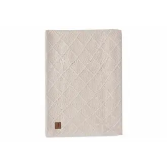 Jollein Deken Wieg 75x100cm Check Knit - Oatmeal/Teddy Fleece