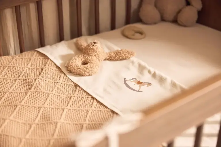 Jollein Deken Wieg 75x100cm Check Knit - Biscuit