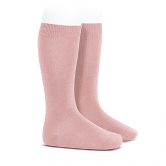 Condor Plain Stitch Knee High Socks - Rosa Palo