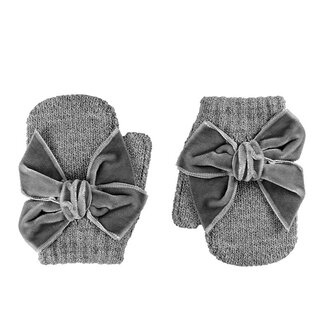 Condor One-finger Mittens Velvet Bow - Gris Claro - T00