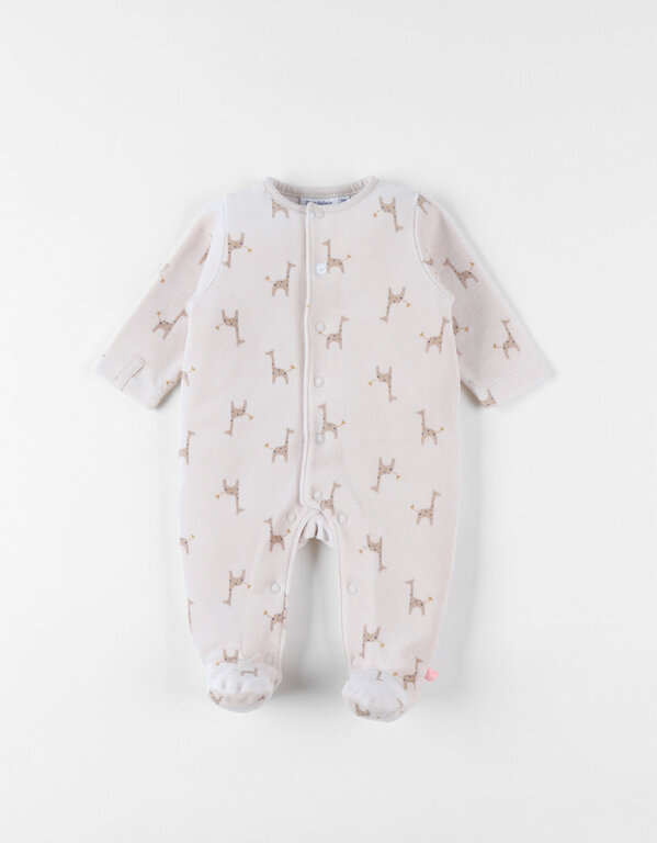 Noukie's Corduroy fluwelen pyjama - giraffenprint