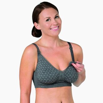 Carriwell Seamless Gelwire Nursing Bra with Clips - Grey - L