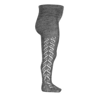 Condor Wool Openwork Tights - Gris Medio