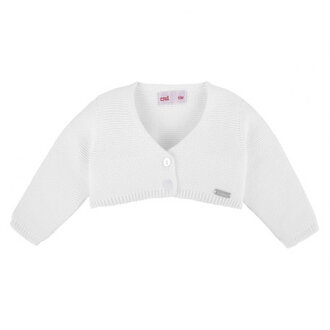 Condor Garter Stitch Bolero Cardigan - Blanco
