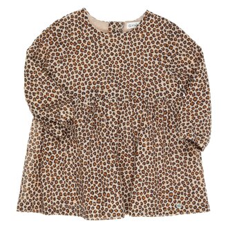 Gymp Dress Leopard Print Camel/Zwart