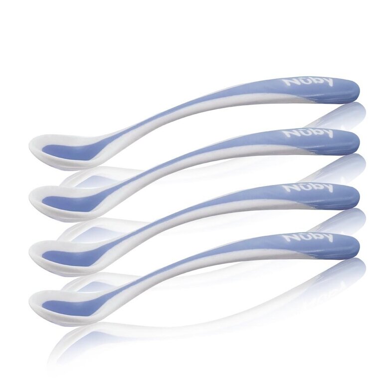 Nuby Warmtegevoelige Lepels Met Zachte Rand - Blauw - 4st - 3m+