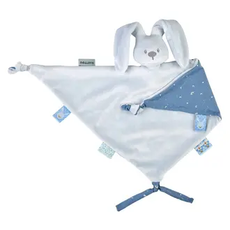 Nattou Maxi Knuffeldoekje Doudou Konijn Lapidou - Pastelblauw
