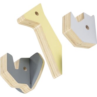 Sebra Wooden Wall Hooks - Rhino & Friends