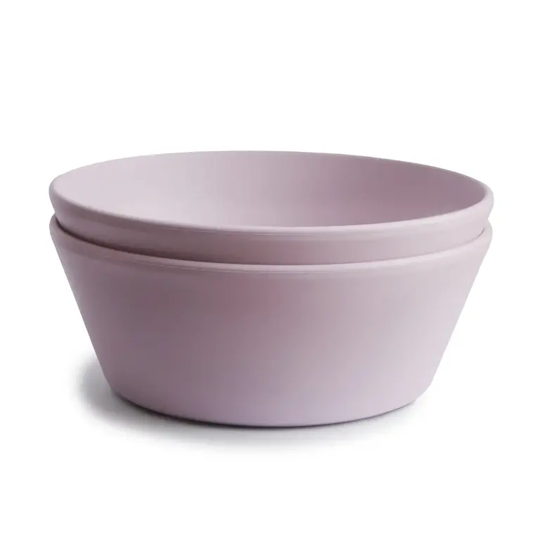 Mushie Round Dinnerware Bowl, Set of 2 - Soft Lilac