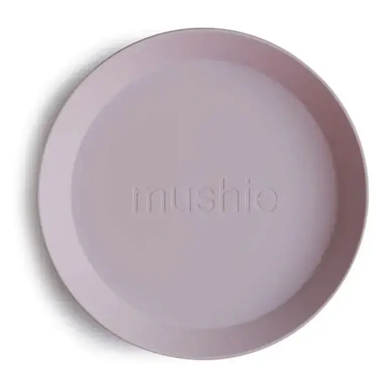 Mushie Round Dinnerware Plates, Set of 2 - Soft Lilac