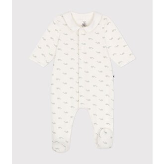 Petit Bateau Fluwelen babypyjama - marshmallow-herbier