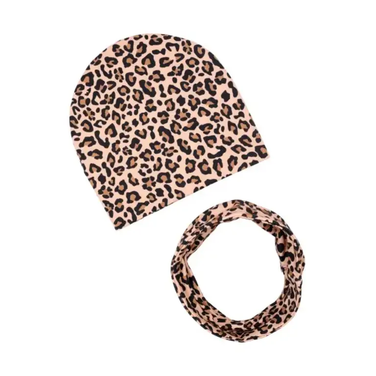 Ul & Ka Beanie + Tub - Leopard - 0/3 Maand