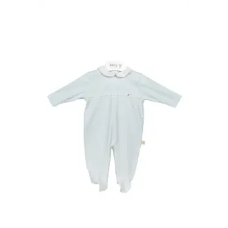 BabyGi Cotton Babygrow Lace Detail - Blue