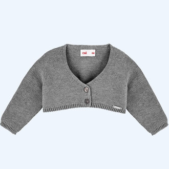 Condor Garter Stitch Bolero Cardigan - Gris