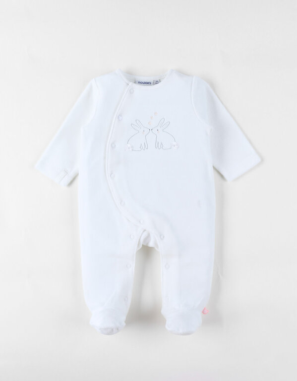 Noukie's Baby Pyjama Fluweel - Pretty Flowers