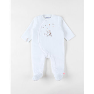 Noukie's Baby Pyjama Fluweel Wit