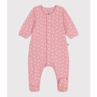 Petit Bateau Bodyjama met hartjesprint in tubic - charme/marshmallow