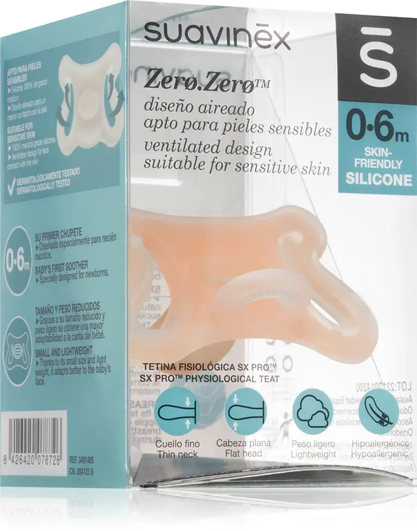 Suavinex ZERO.ZERO symmetrische fopspeen 0/6m Sand