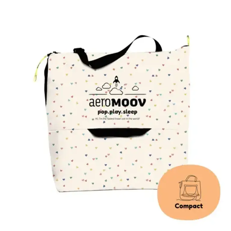 AeroMoov Instant Travel Cot - Confetti Hearts