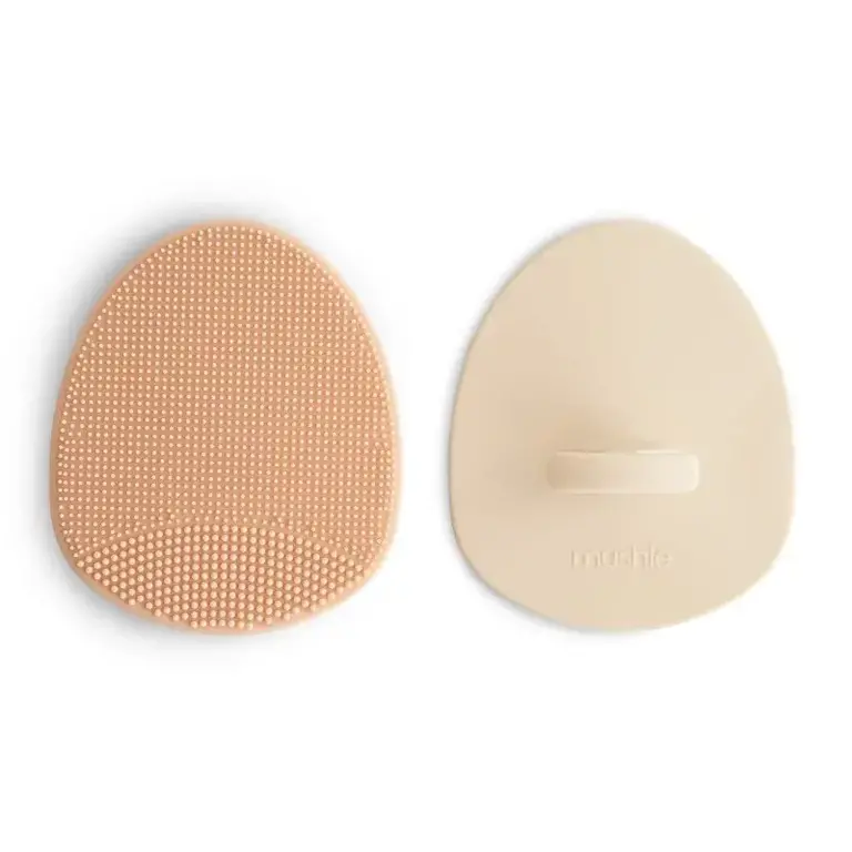 Mushie Cradle Cap  Brush- 2-Pack - Blush/Shifting Sand