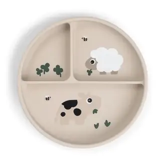 Done by Deer Stick&Stay compartment plate - Tiny farm - Sand