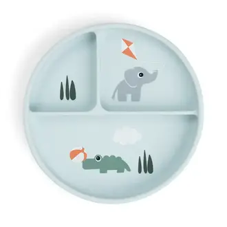 Done by Deer Stick&Stay compartment plate - Playground - Blue