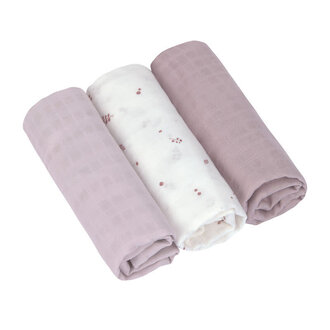 Lässig Swaddle & Burp Blanket L 3 Pcs Berries