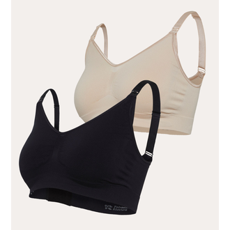 Carriwell Original Nursing Bra 2-Pack  Black+Honey