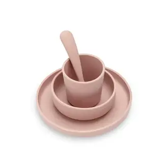 Jollein Kinderserviesset Siliconen 4-delig - Pale Pink