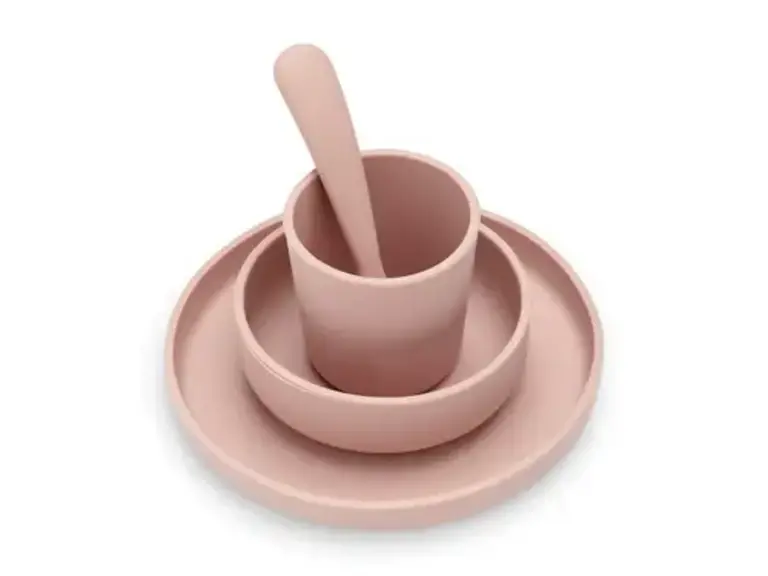 Jollein Kinderserviesset Siliconen 4-delig - Pale Pink