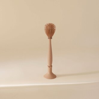 Mushie Silicone Baby Bottle Brush - Natural