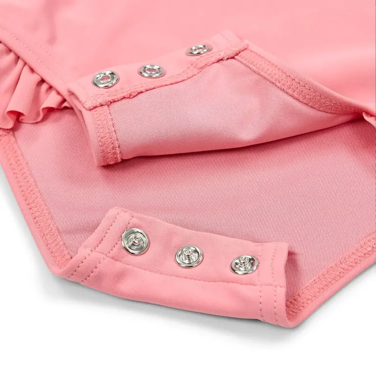 Little Dutch Badpak lange mouw - Roze - Sunny Flowers