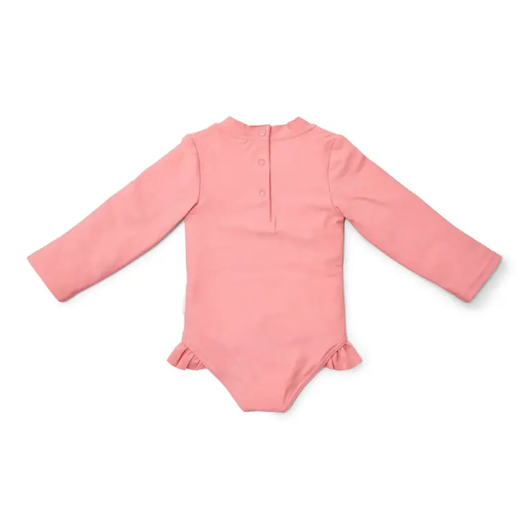 Little Dutch Badpak lange mouw - Roze - Sunny Flowers
