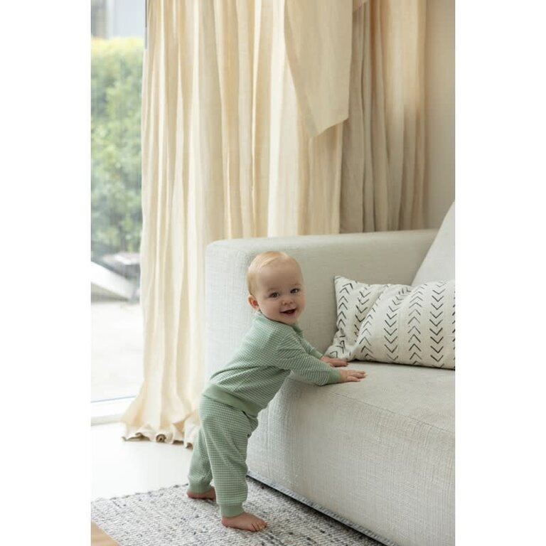 Feetje Wafelpyjama Groen Melange