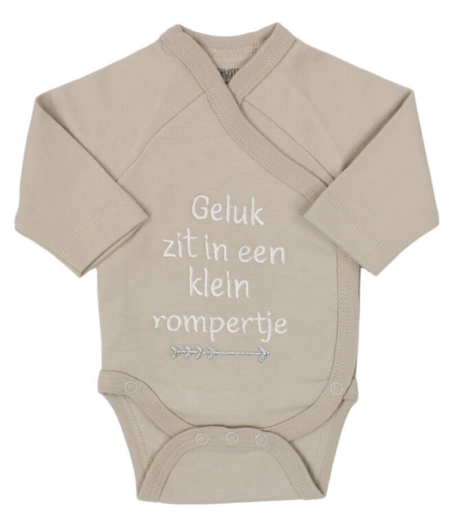 Petit Villain Romper - Geluk Klein Rompertje - Zand 3M