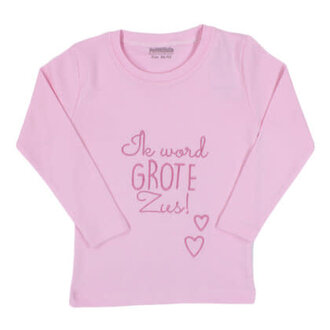 Petit Villain Shirt- Grote Zus - Roze 86/92