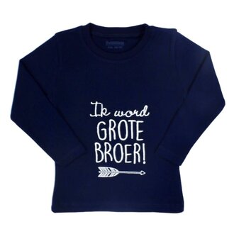 Petit Villain Shirt - Grote Broer - Marineblauw 86/92