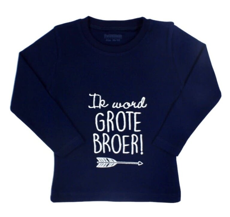 Petit Villain Shirt - Grote Broer - Marineblauw 86/92