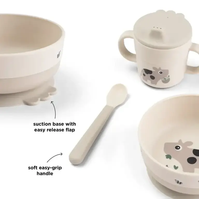 Done by Deer Foodie first meal set w/suction - Tiny farm - Sand