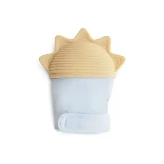 Mushie Teething Mitten - Sunshine/baby blue